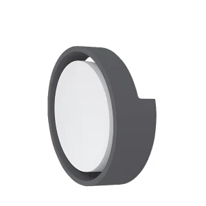 LED ZIDNA SVETILJKA OKRUGLA 12W SIVA 4000K IP65
