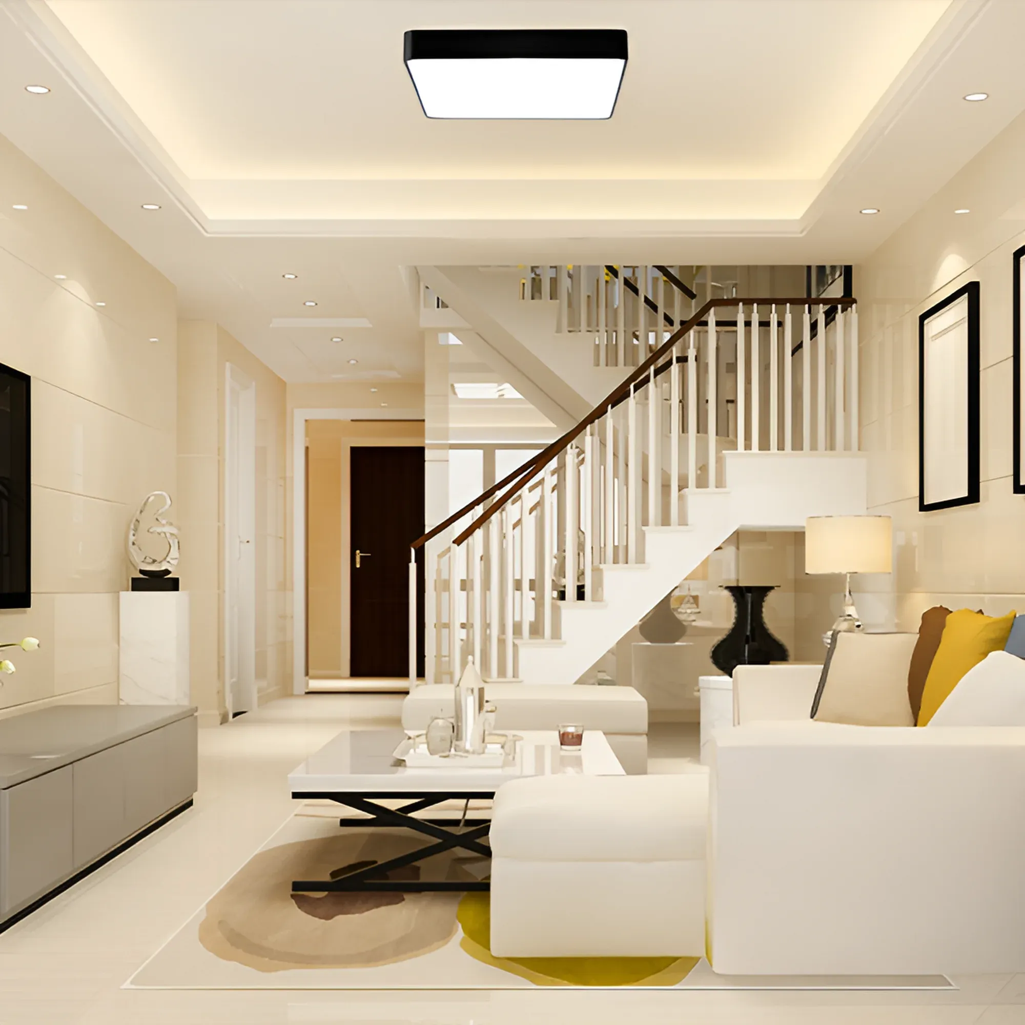LED PLAFONJERA KVADRATNA 45W CRNA 3CCT DIM SA DALJINSKIM - Slika 2
