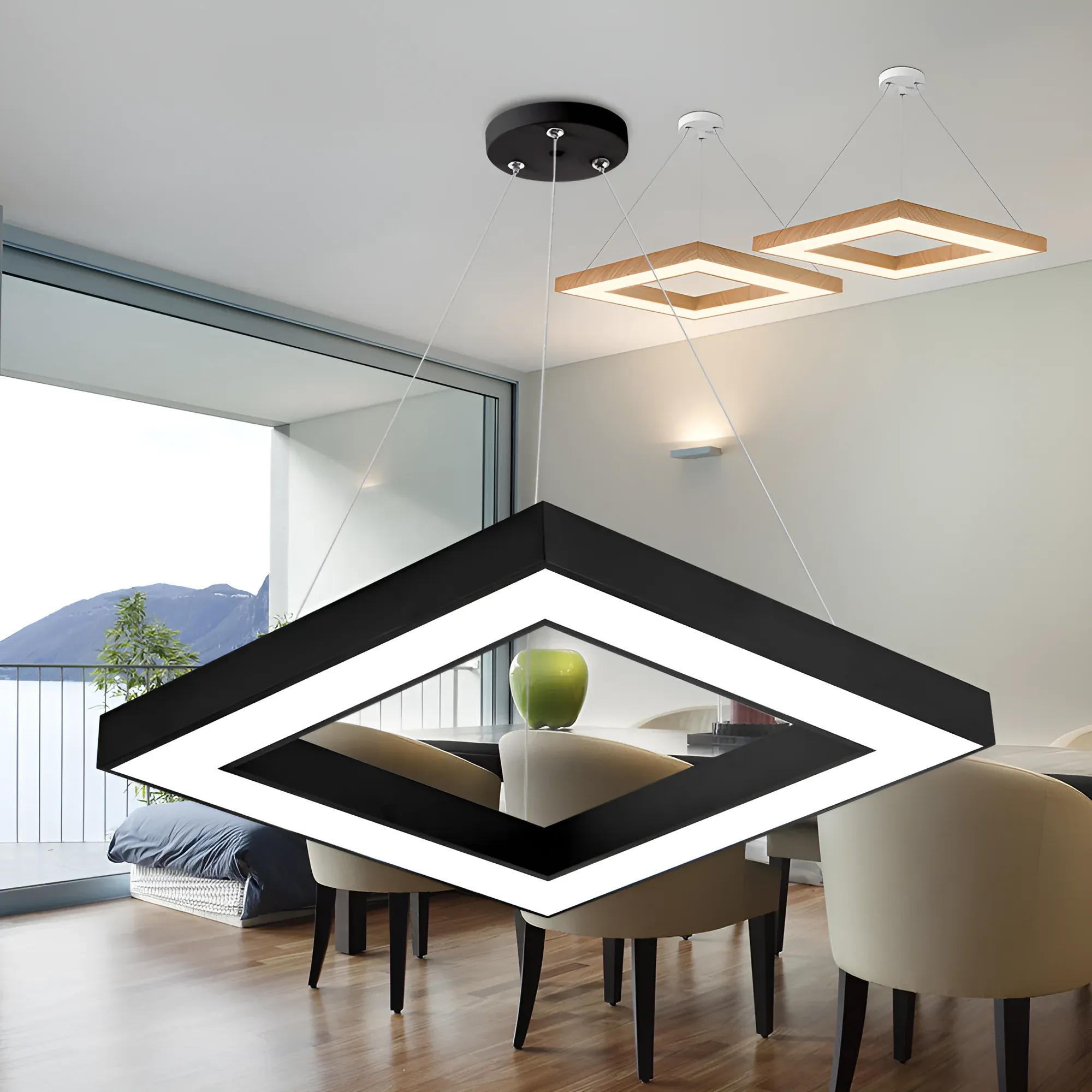LED VISILICA KVADRATNA 36W CRNA 3CCT - Slika 2