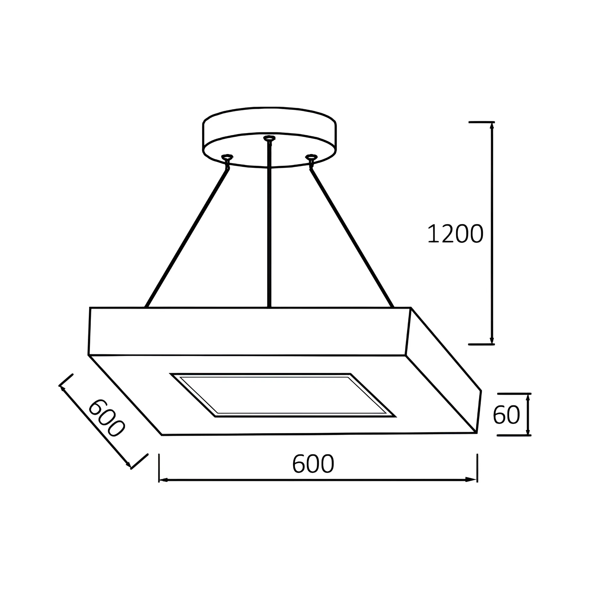 LED VISILICA KVADRATNA 45W 3CCT - Slika 3