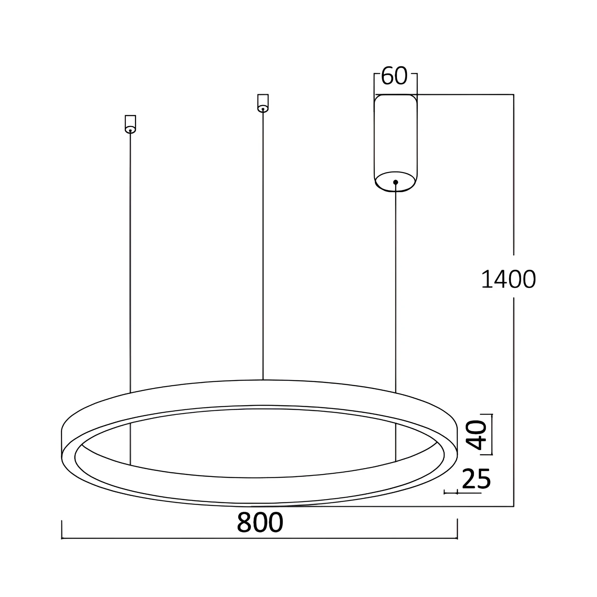 LED VISILICA OKRUGLA 45W CRNA 3CCT - Slika 3