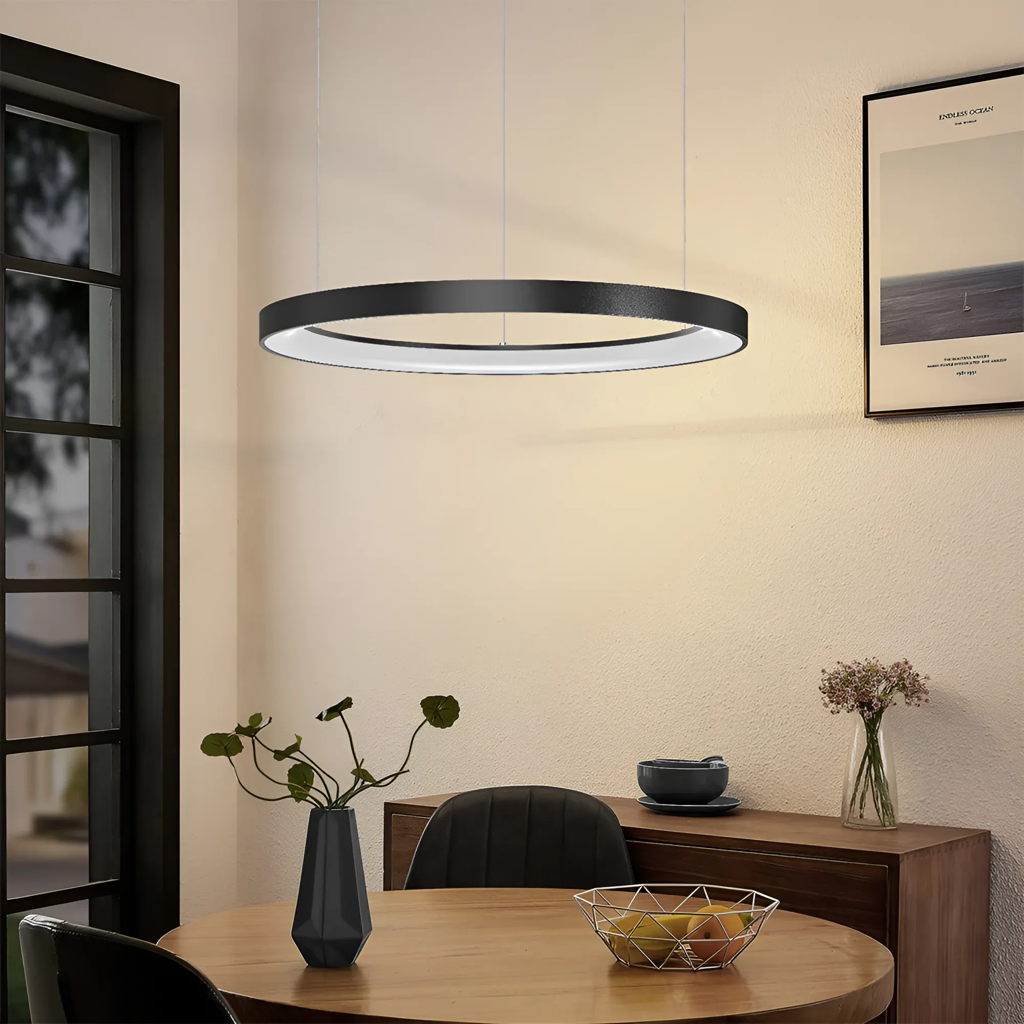 LED VISILICA OKRUGLA 36W CRNA 3CCT - Slika 2