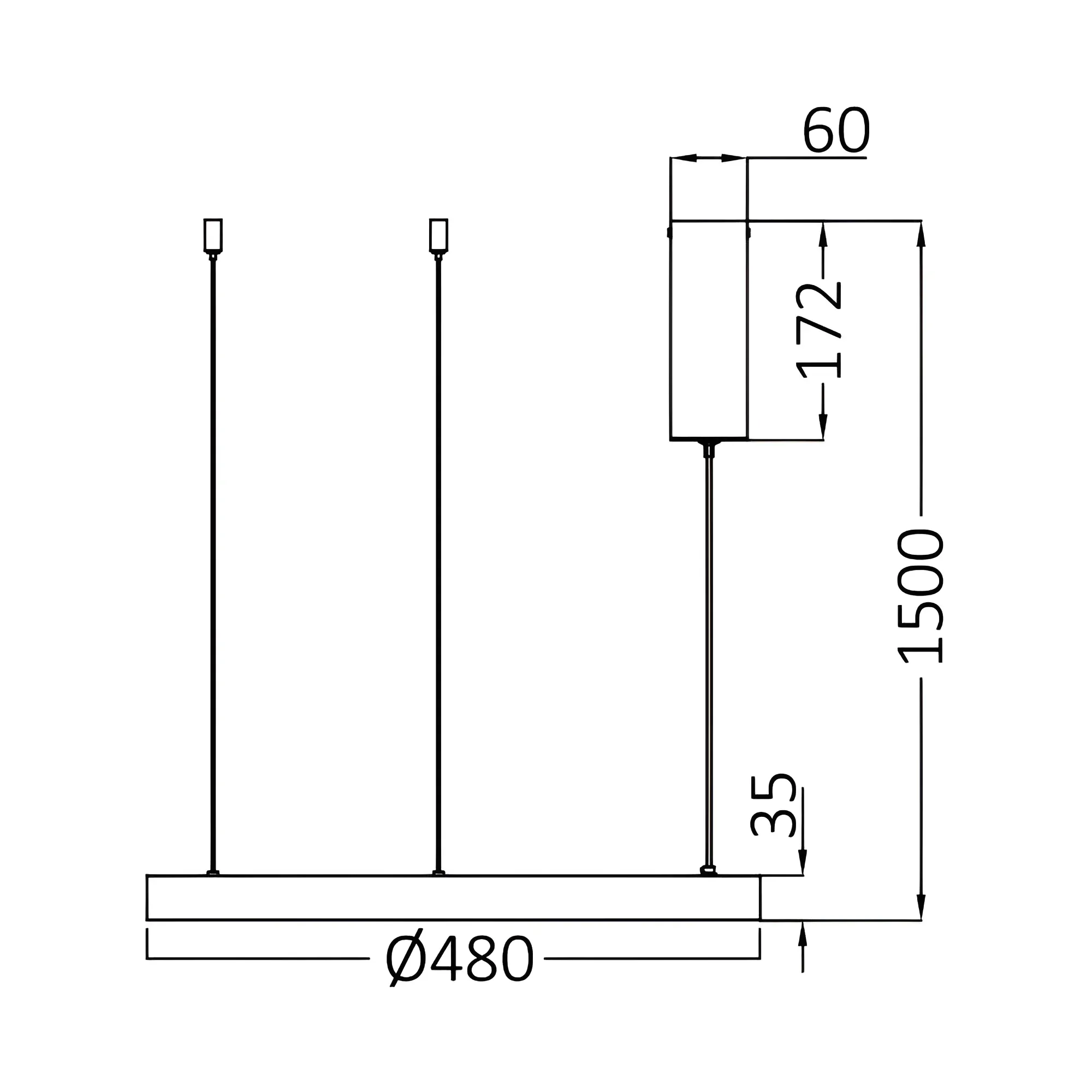 LED VISILICA OKRUGLA 36W CRNA 3CCT - Slika 4