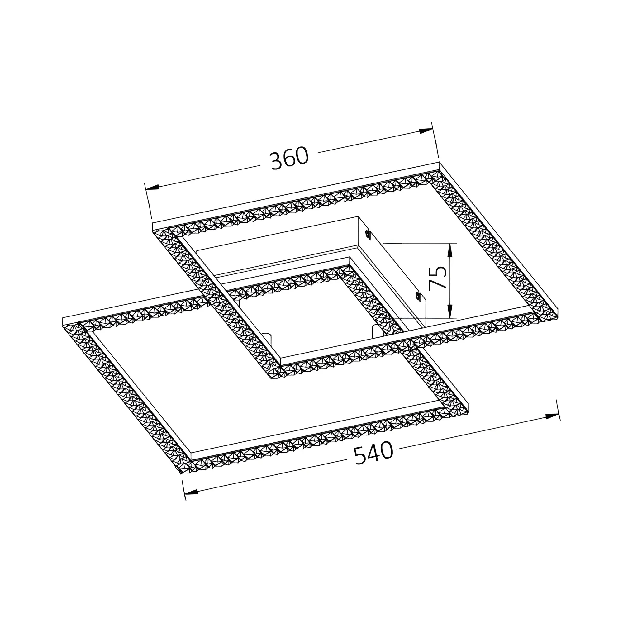 LED PLAFONJERA 55W CRNA 3CCT DIM - Slika 6