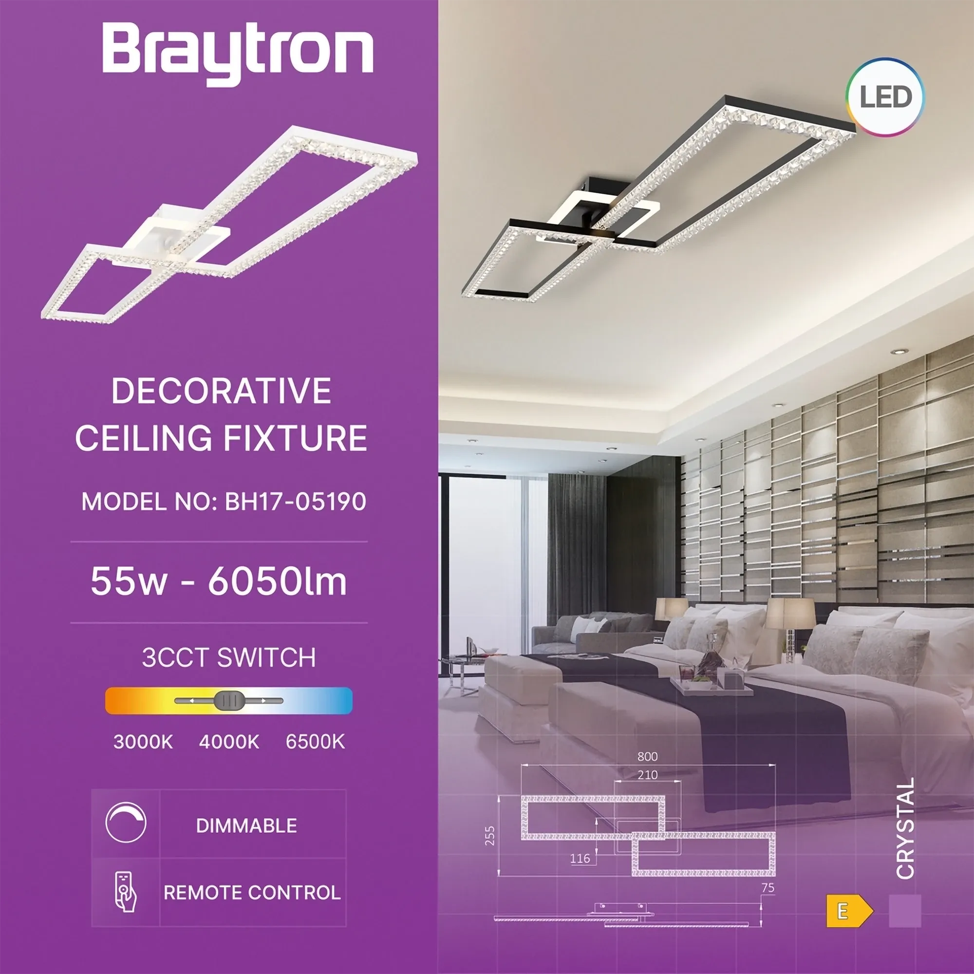 LED PLAFONJERA 55W BELA 3CCT DIM - Slika 3