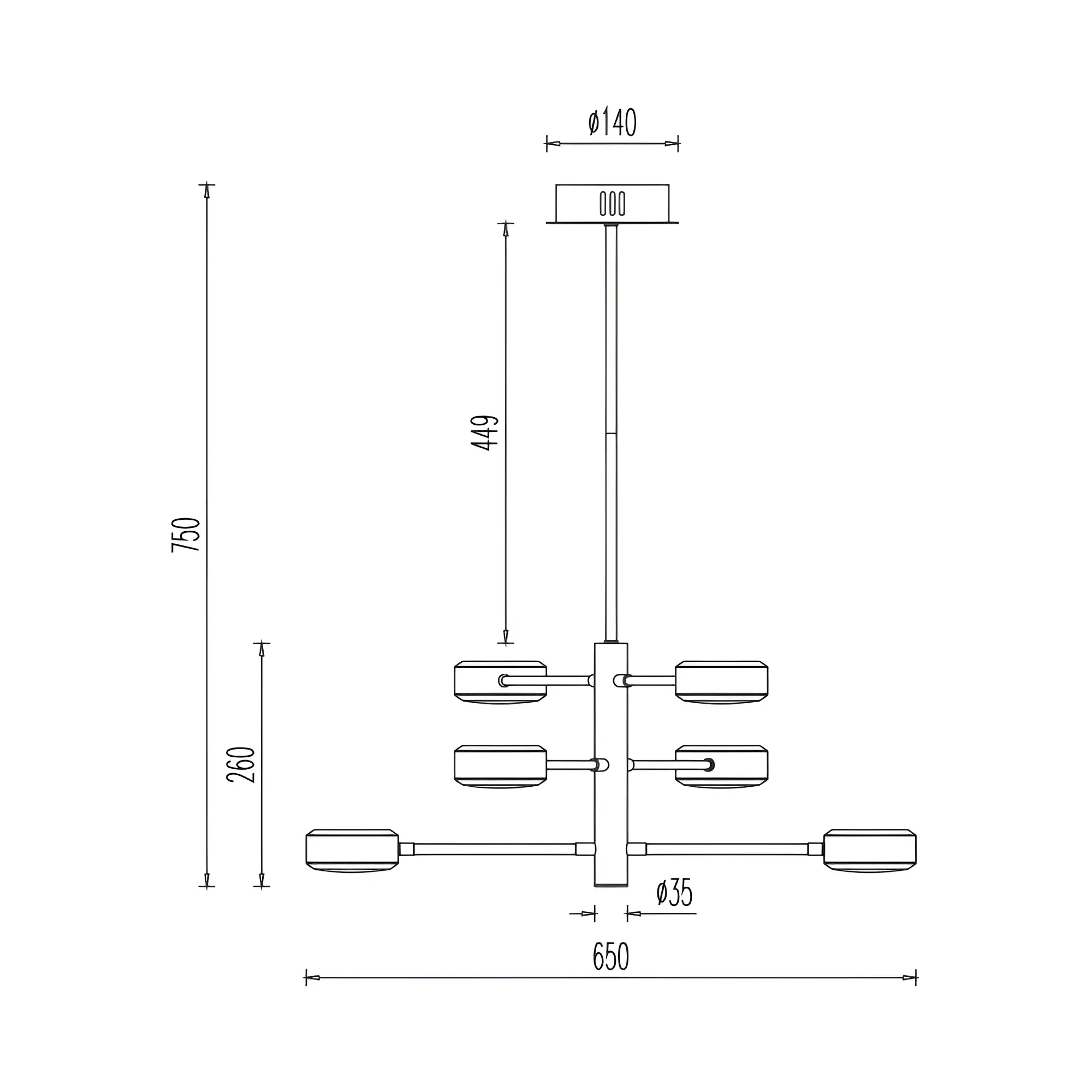 LED VISILICA 48W CRNA 3000K - Slika 4