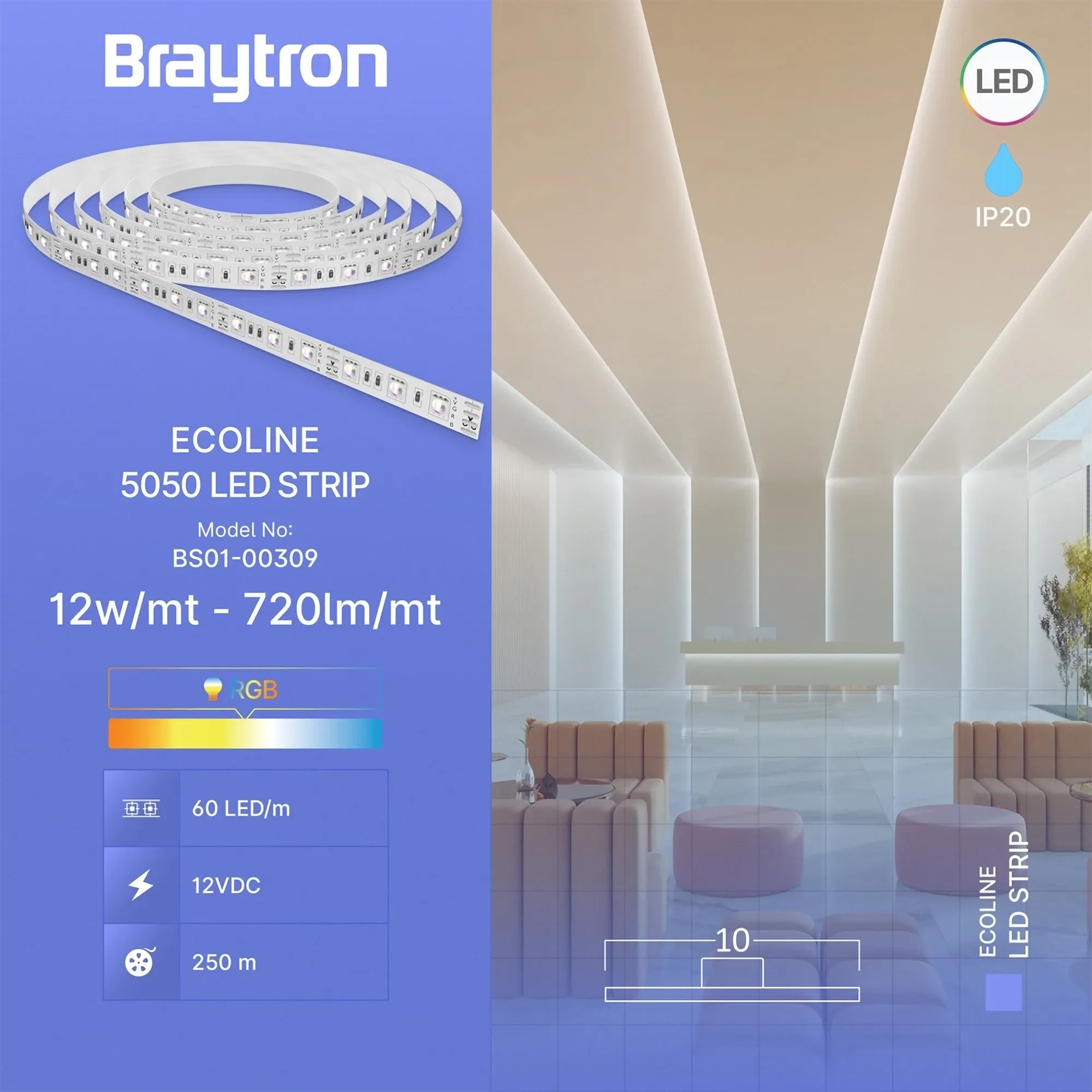 LED TRAKA 12W 60LED 5050 RGB 12V 5m - Slika 3
