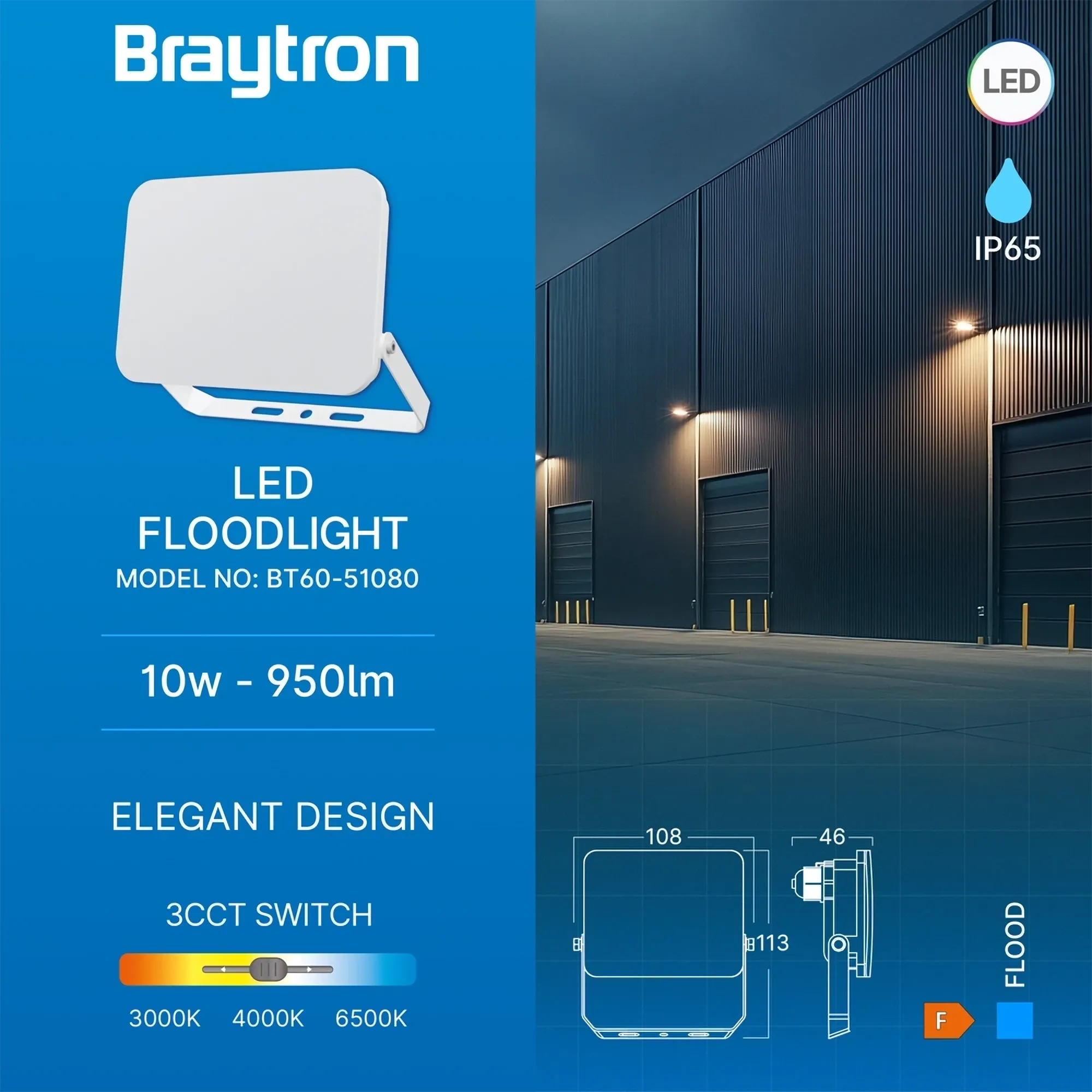 LED REFLEKTOR 10W BELI 3CCT IP65 - Slika 3