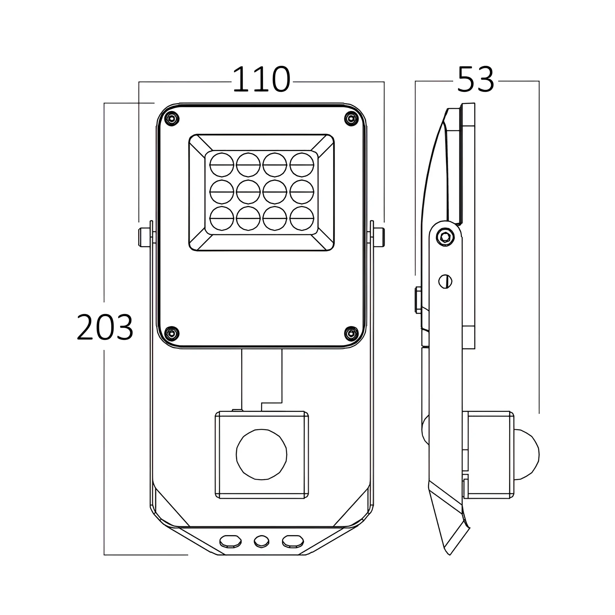 LED REFLEKTOR 10W SIVI 3CCT IP54 SA SENZOROM - Slika 5