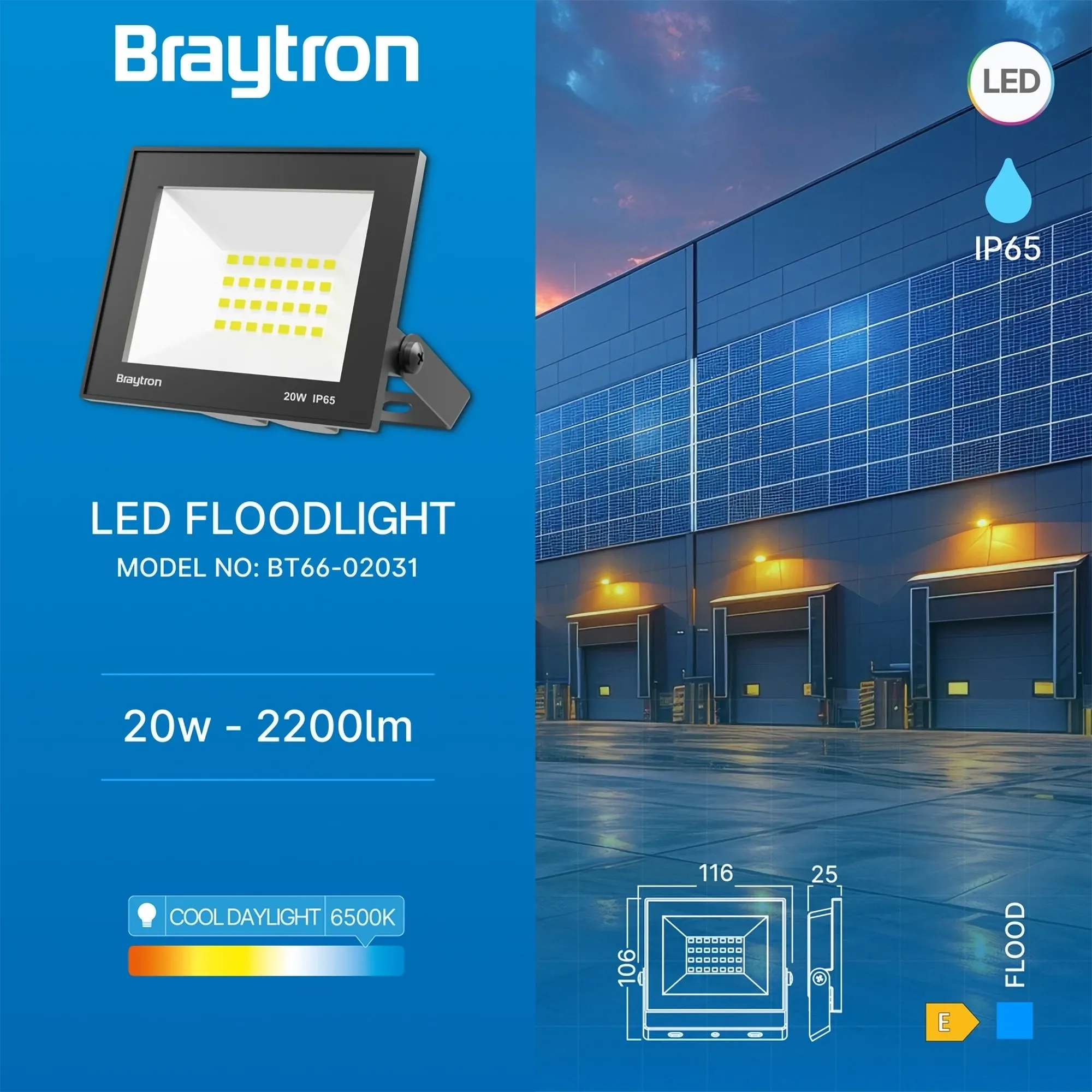 LED REFLEKTOR 20W CRNI 6500K IP65 - Slika 3