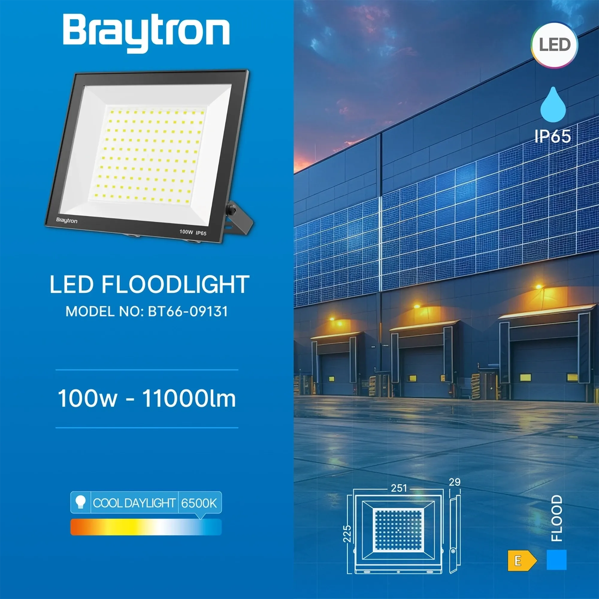 LED REFLEKTOR 100W CRNI 6500K IP65 - Slika 3