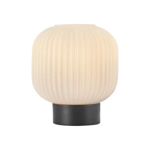 STONA LAMPA E27 OPAL/CRNA