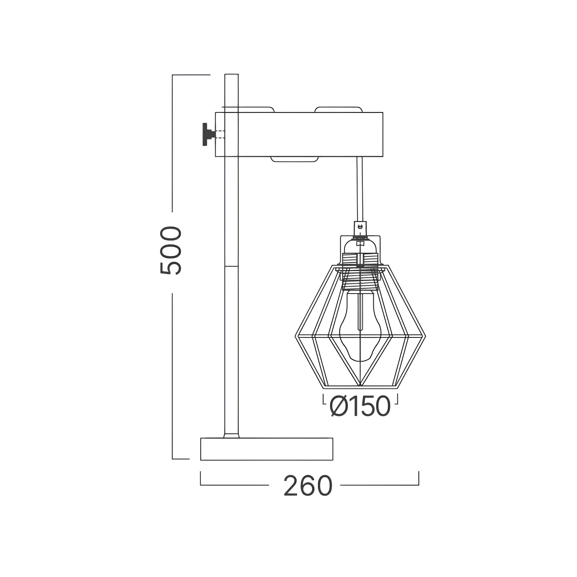 STONA LAMPA E27 DRVO - Slika 4