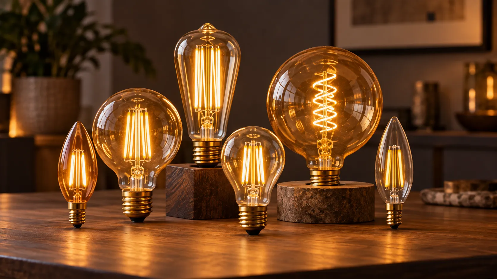 Filament i Edison sijalice različitih oblika i veličina