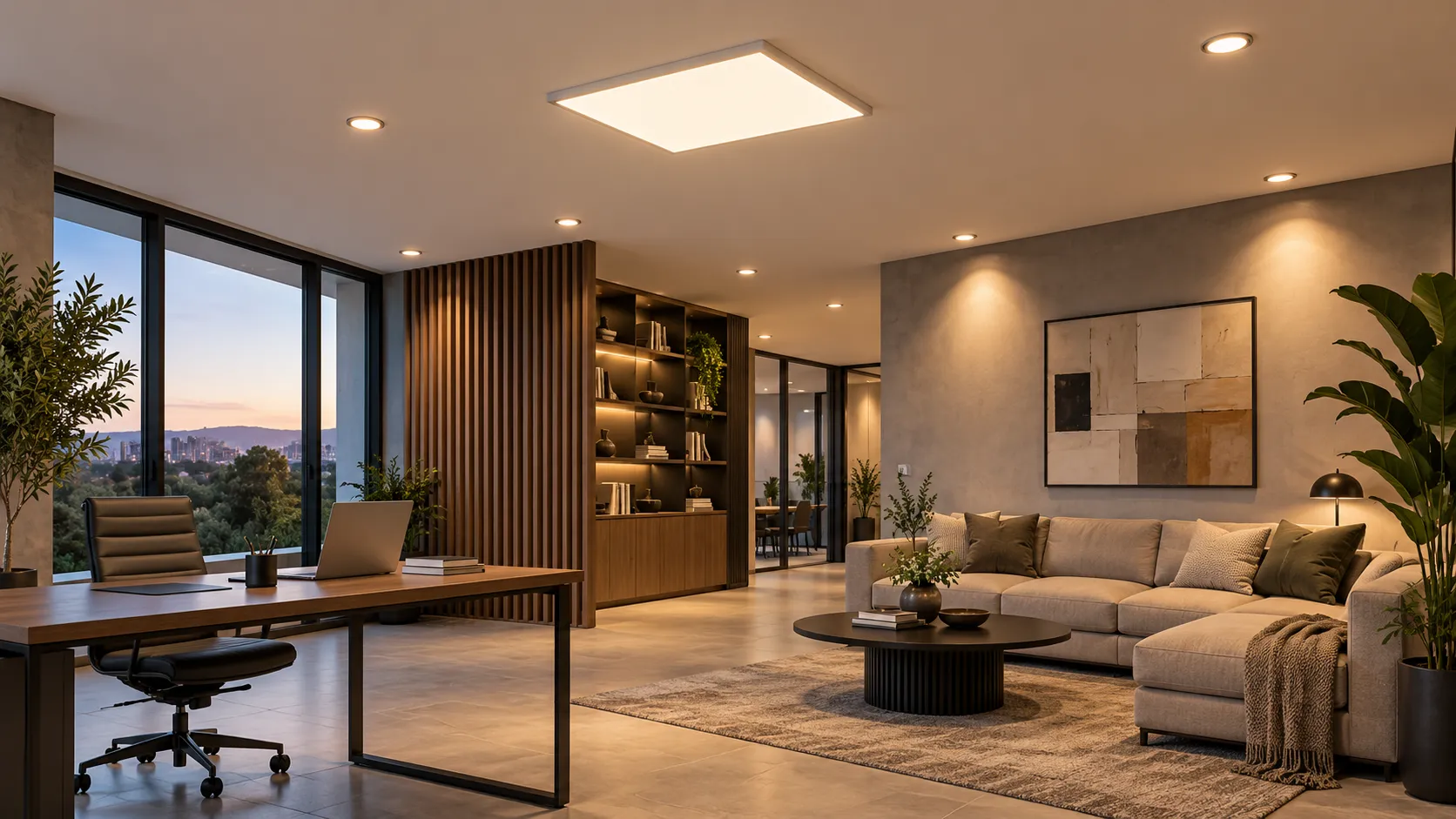 LED paneli i ugradne downlight svetiljke u modernom enterijeru